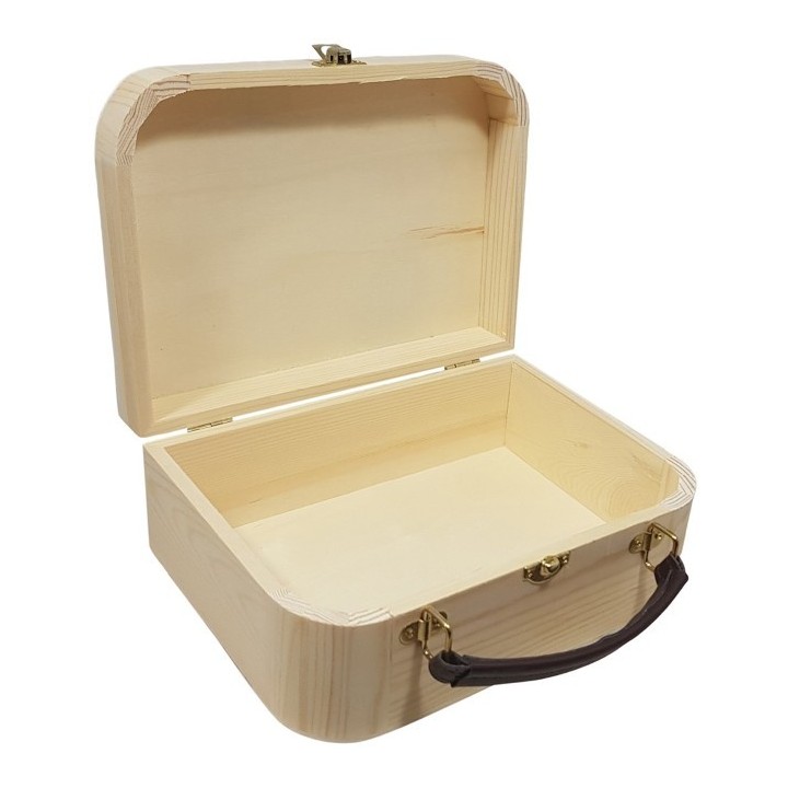 Koffer met leren handvat 23x16,9x9cm