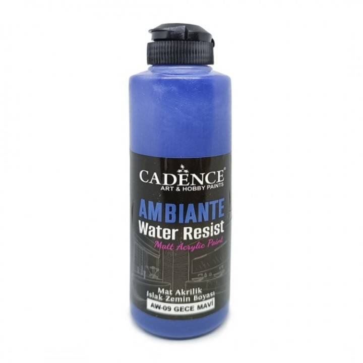 Cadence ambiante waterbestendige matt acrylverf 250ml midnight blue+ 10 gr catalyst