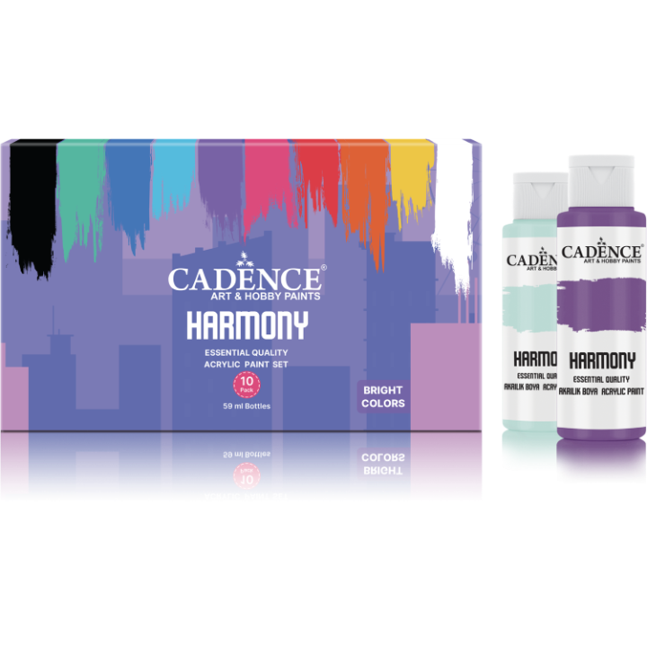 Cadence harmony acrylverf set 10x59ml felle kleuren
