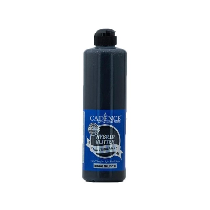 Cadence hybrid acrylverf glitter 500ml zwart