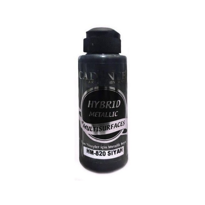 Cadence hybrid acrylverf metallic 120ml zwart