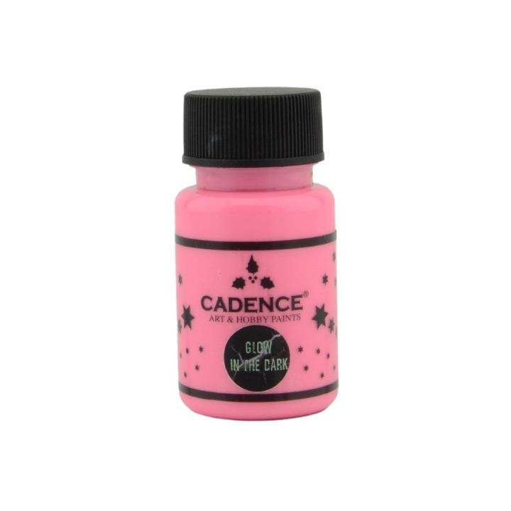 Cadence glow in the dark verf 50ml roze