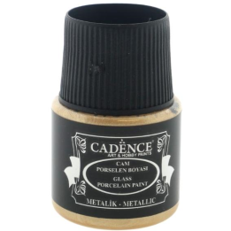 Cadence glas- en porseleinverf metallic 45ml champagne