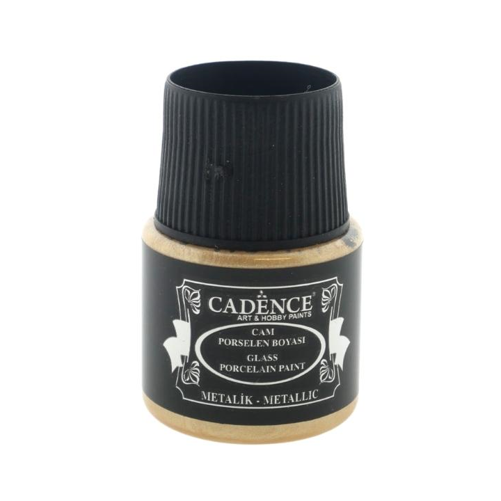 Cadence glas- en porseleinverf metallic 45ml champagne
