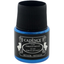 Cadence glas- en porseleinverf metallic 45ml donkerblauw