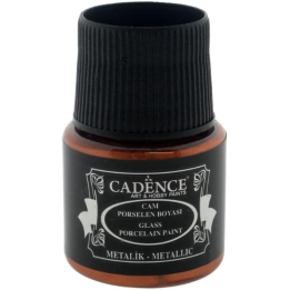 Cadence glas- en porseleinverf metallic 45ml koper