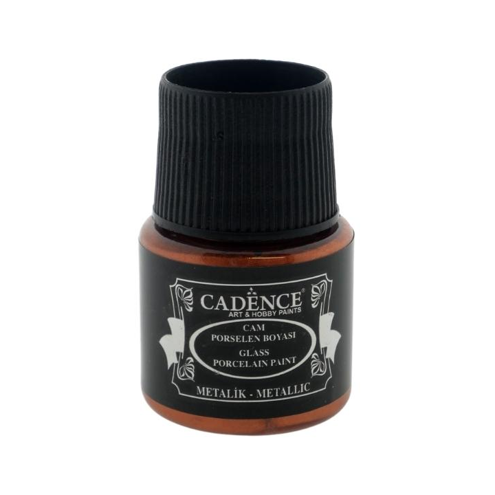 Cadence glas- en porseleinverf metallic 45ml koper