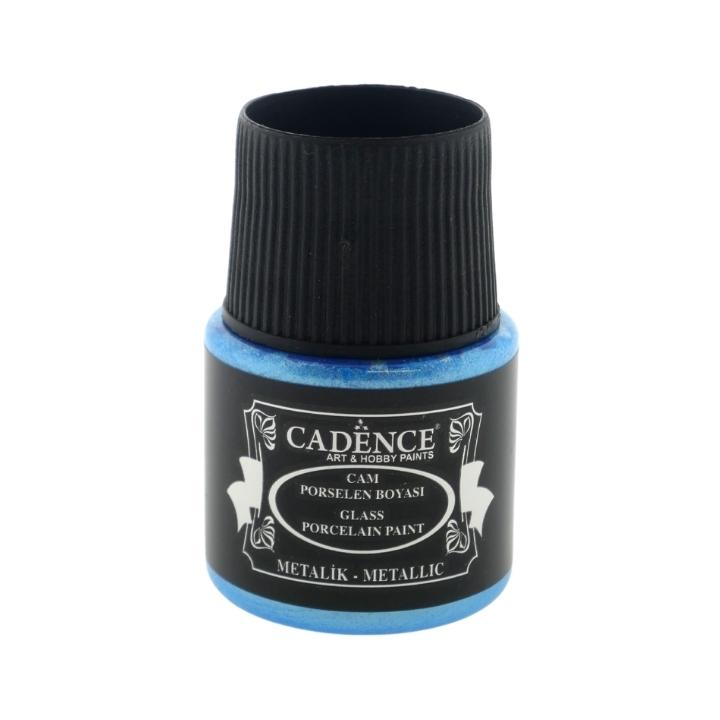 Cadence glas- en porseleinverf metallic 45ml lichtblauw