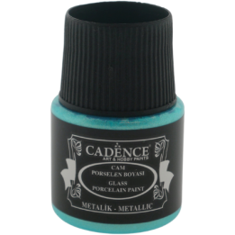 Cadence glas- en porseleinverf metallic 45ml turquoise