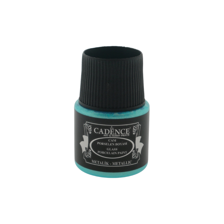 Cadence glas- en porseleinverf metallic 45ml turquoise
