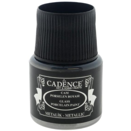 Cadence glas- en porseleinverf metallic 45ml zilver