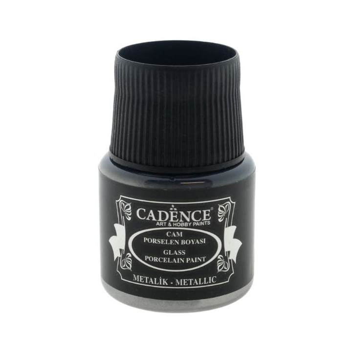 Cadence glas- en porseleinverf metallic 45ml zilver