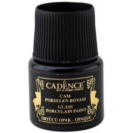 Cadence glas- en porseleinverf opaque 45ml zwart