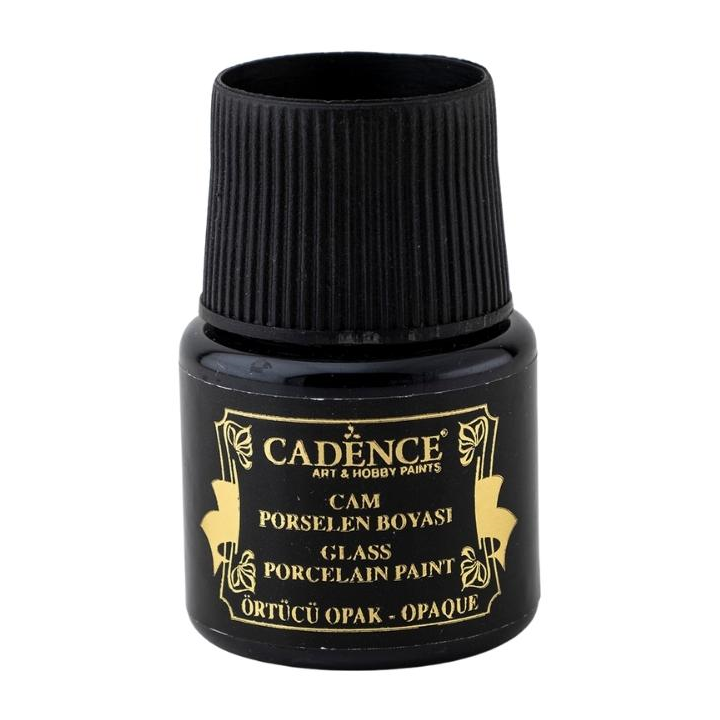 Cadence glas- en porseleinverf opaque 45ml zwart