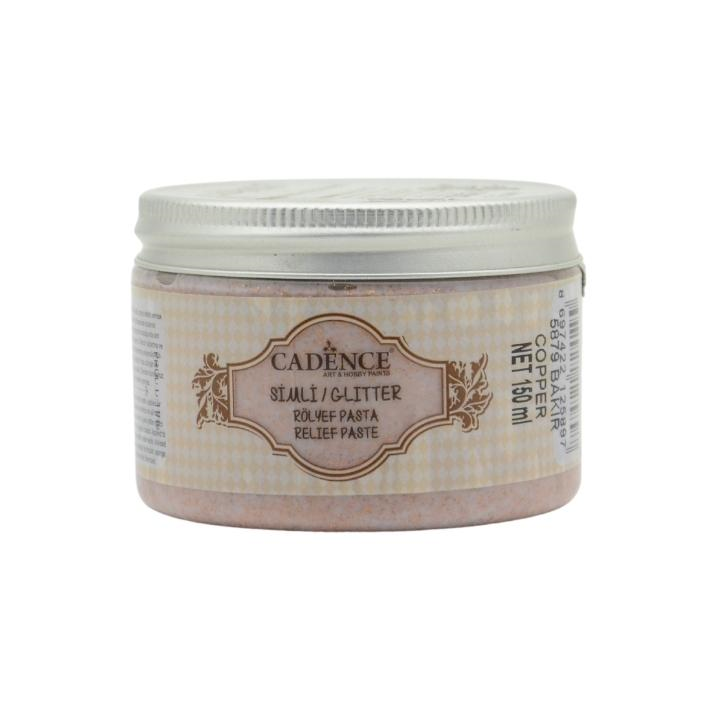 Cadence glas glitter relief pasta 150ml koper