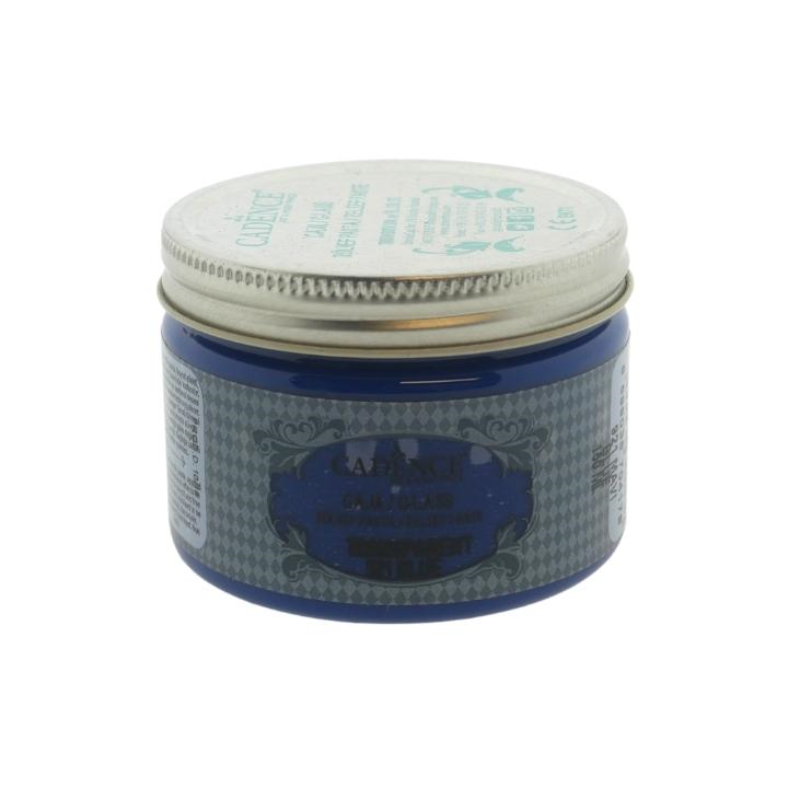 Cadence glas transparant relief pasta 150ml blauw