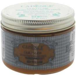 Cadence glas transparant relief pasta 150ml geel