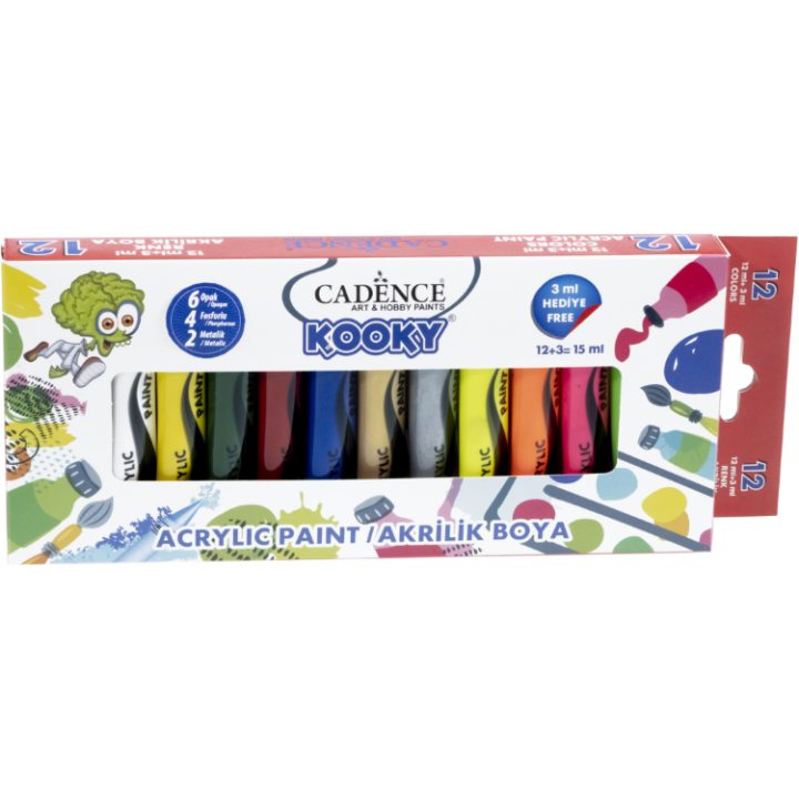 Cadence kooky acrylverf set 12x15ml
