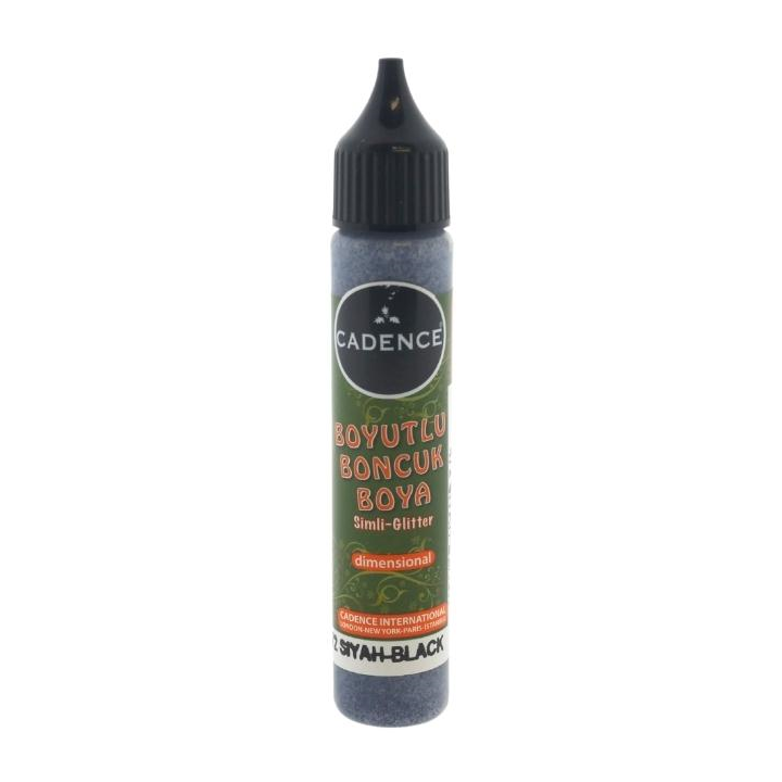 Cadence dimensional verf glitter 25ml zwart