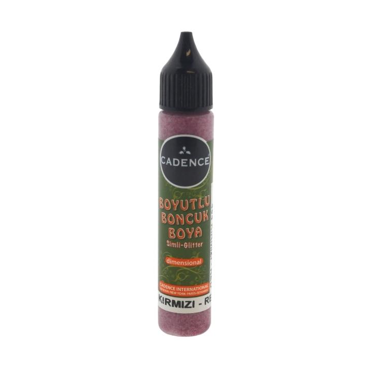 Cadence dimensional verf glitter 25ml rood