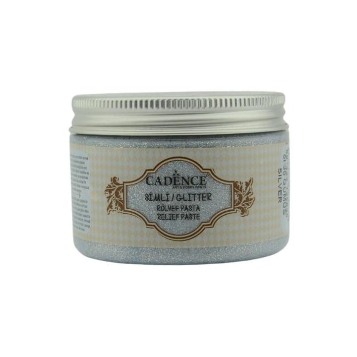 Cadence glitter relief pasta 150ml zilver