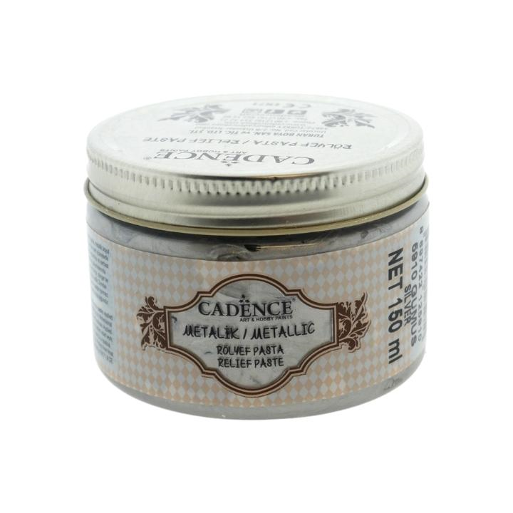 Cadence metallic relief pasta 150ml zilver