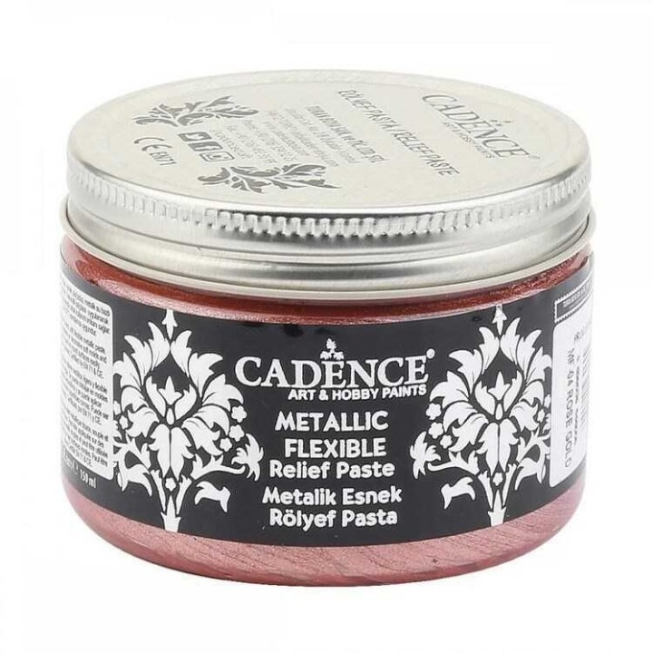 Cadence metallic flexible relief paste 150ml rose gold
