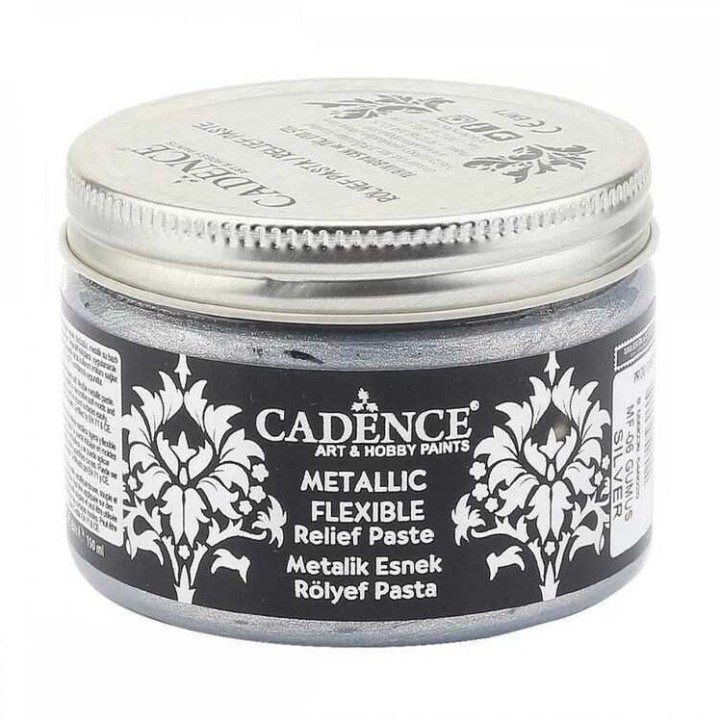 Cadence metallic flexible relief paste 150ml zilver