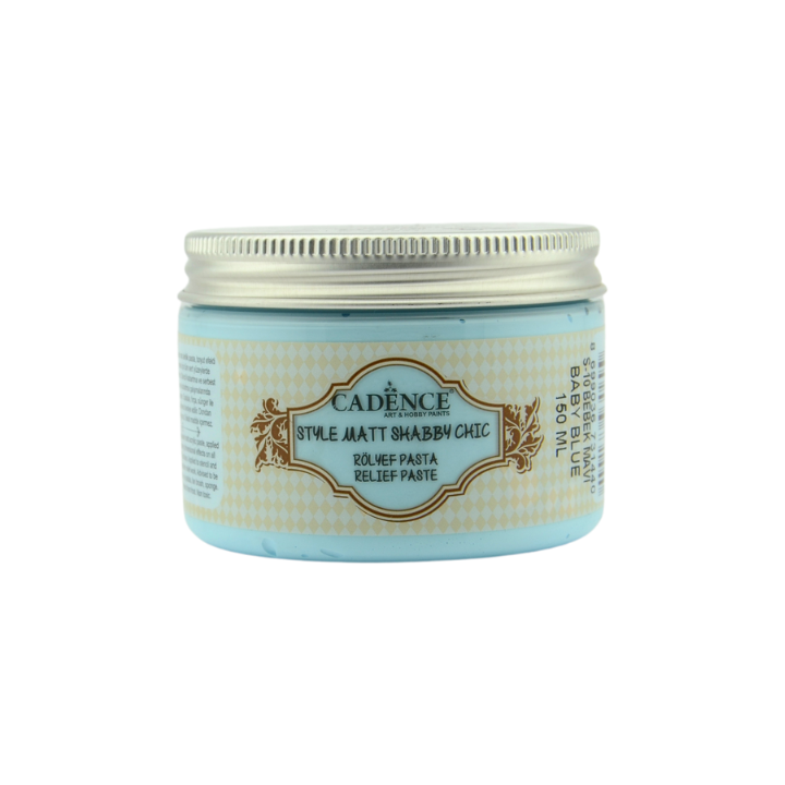 Cadence style mat shabby chic relief pasta 150ml babyblauw