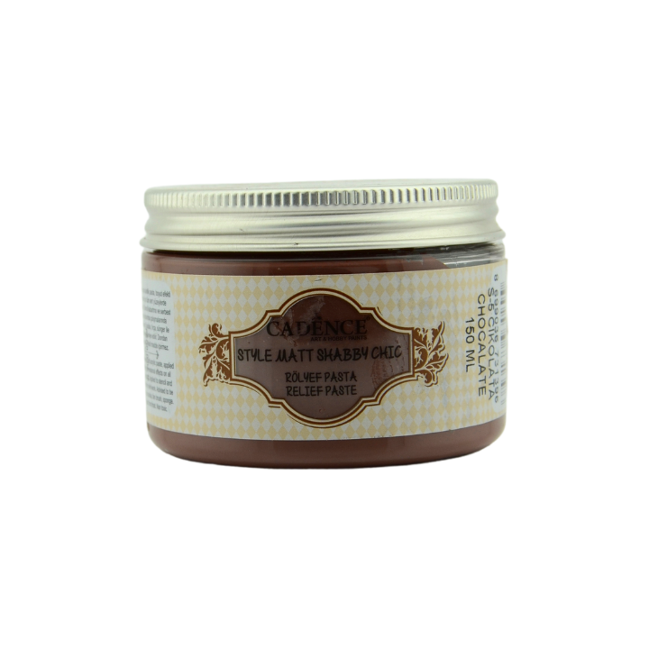 Cadence style mat shabby chic relief pasta 150ml chocoladebruin