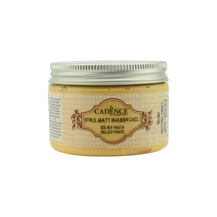 Cadence style mat shabby chic relief pasta 150ml lichtgeel