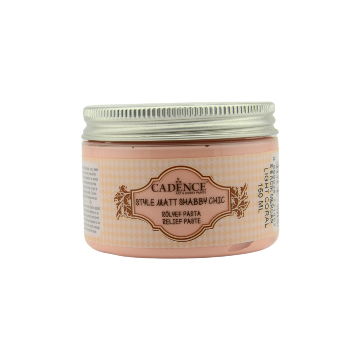 Cadence style mat shabby chic relief pasta 150ml roze