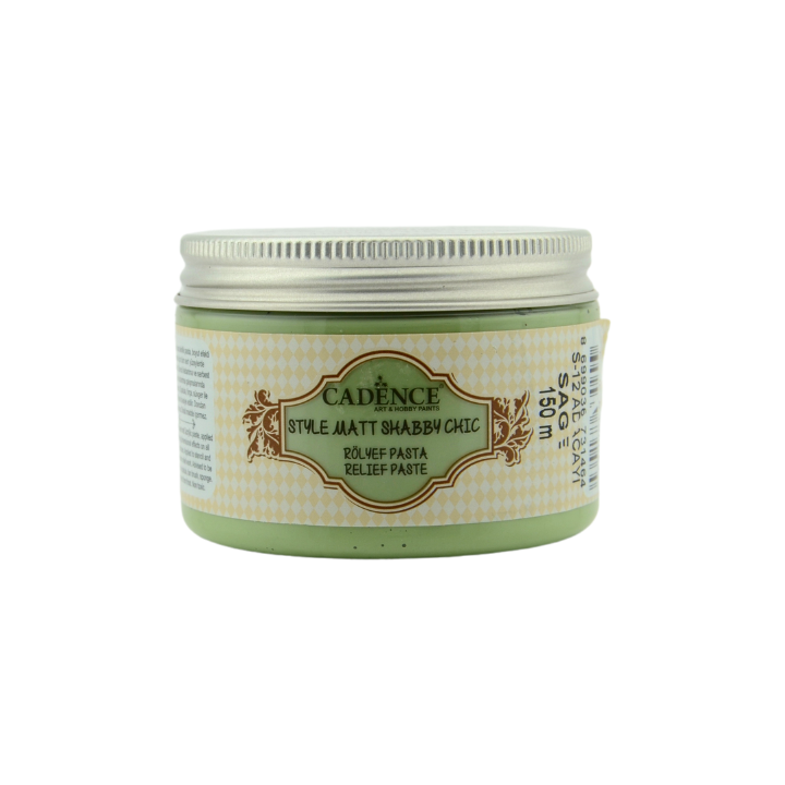 Cadence style mat shabby chic relief pasta 150ml sage
