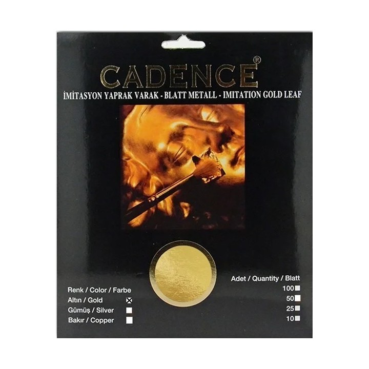 Cadence imitatie bladmetaal 15x15 cm goud 25 vel