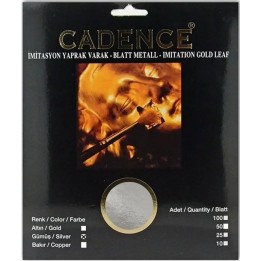 Cadence imitatie bladmetaal 15x15 cm zilver 25 vel