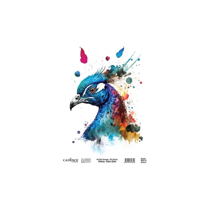 Cadence birdsong rijstpapier 30x42 cm pauw