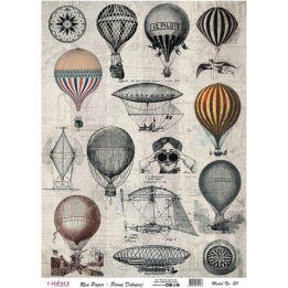 Cadence rijst decoupagepapier 211 30x42 cm luchtballonen