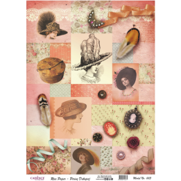 Cadence rijst decoupagepapier 3 30x42 cm vintage ladies
