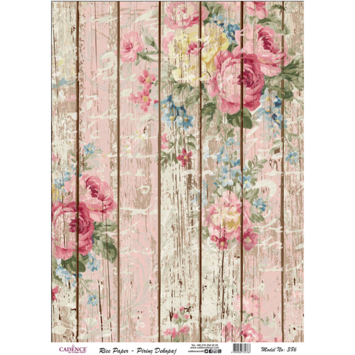Cadence rijst decoupagepapier 386 30x42 cm vintage hout
