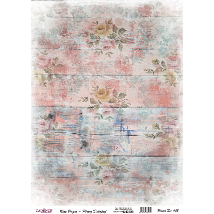 Cadence rijst decoupagepapier 403 30x42 cm rozen hout