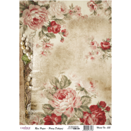 Cadence rijst decoupagepapier 522 30x42 cm sepia rozen