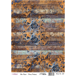 Cadence rijst decoupagepapier 552 30x42 cm blauw hout