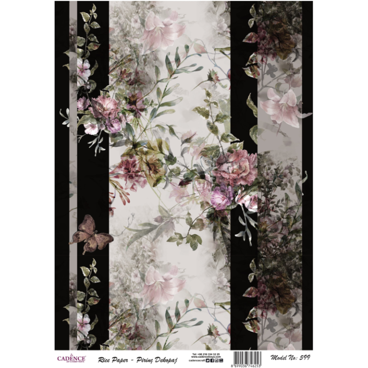 Cadence rijst decoupagepapier 599 30x42 cm art deco rozen