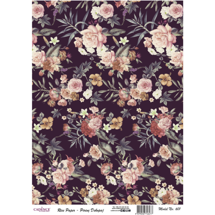 Cadence rijst decoupagepapier 601 30x42 cm flora