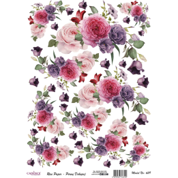 Cadence rijst decoupagepapier 629 30x42 cm rozen wit