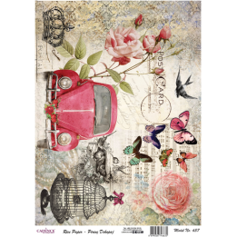 Cadence rijst decoupagepapier 637 30x42 cm kever