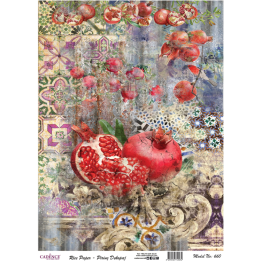Cadence rijst decoupagepapier 660 30x42 cm granaatappel