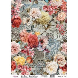 Cadence rijst decoupagepapier 734 30x42 cm bloemen