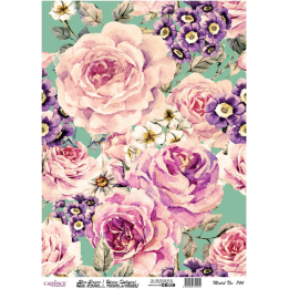 Cadence rijst decoupagepapier 744 30x42 cm aquarel bloemen