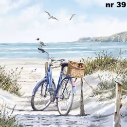 Bike at the beach servet 33x33cm